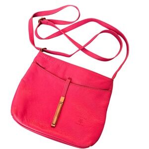 Zagara Made in Italy Pink Leather Crossbody Bag‎ Designer Handbag Purse